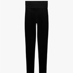 Zara Women’s High-Waisted Black Leggings with Wide Stretch Waistband
